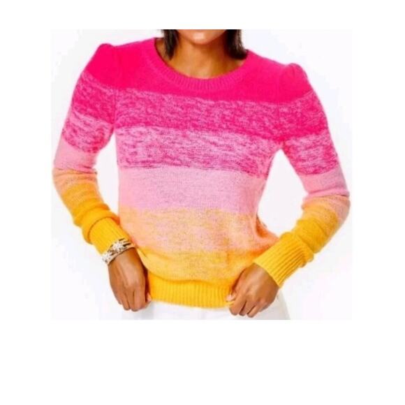 Lilly Pulitzer Olinia Sweater in Pink Grenadine, Size L - Picture 1 of 11